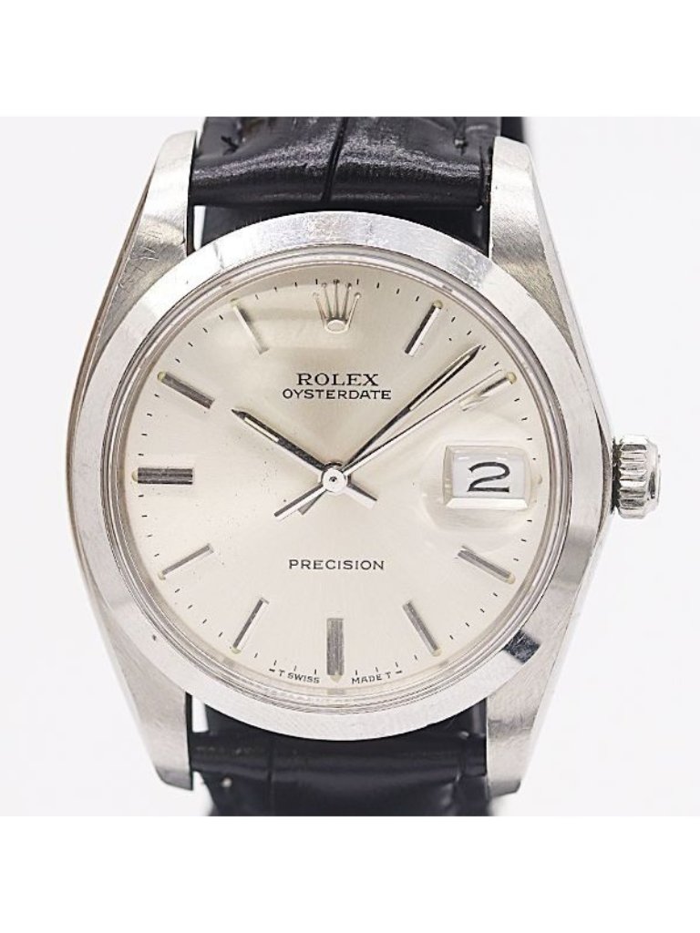 Rolex Oyster Date Precision Manual Winding Silver Dial Watch